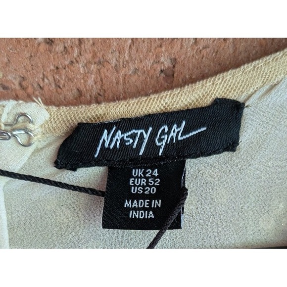 Nasty Gal Dress Size 20 Tassel Beaded Sequin Bling Glam Unique Event Cocktail - Picture 6 of 11